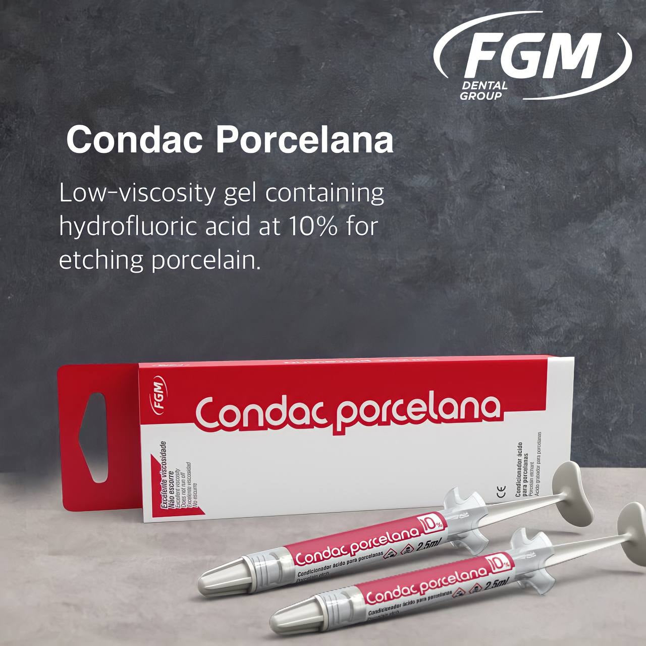 Condac Porcelana - Hydrofluoric Acid at 10% for etching porcelain.