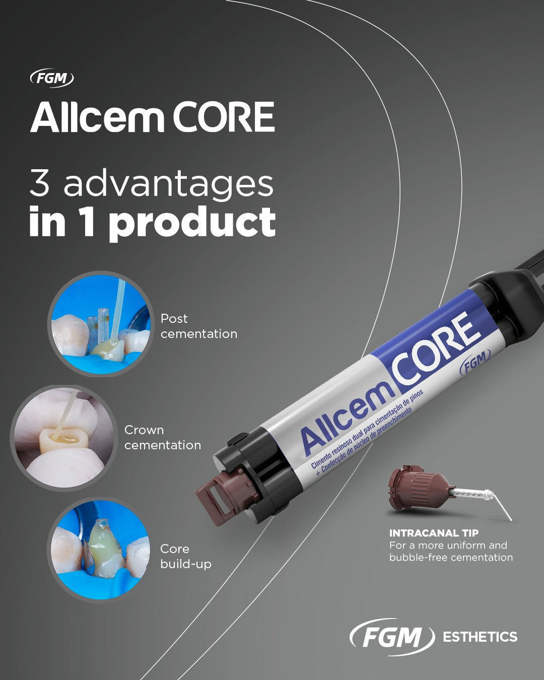 ALLCEM CORE - 3 IN 1 DUAL-CURING RESIN CEMENT