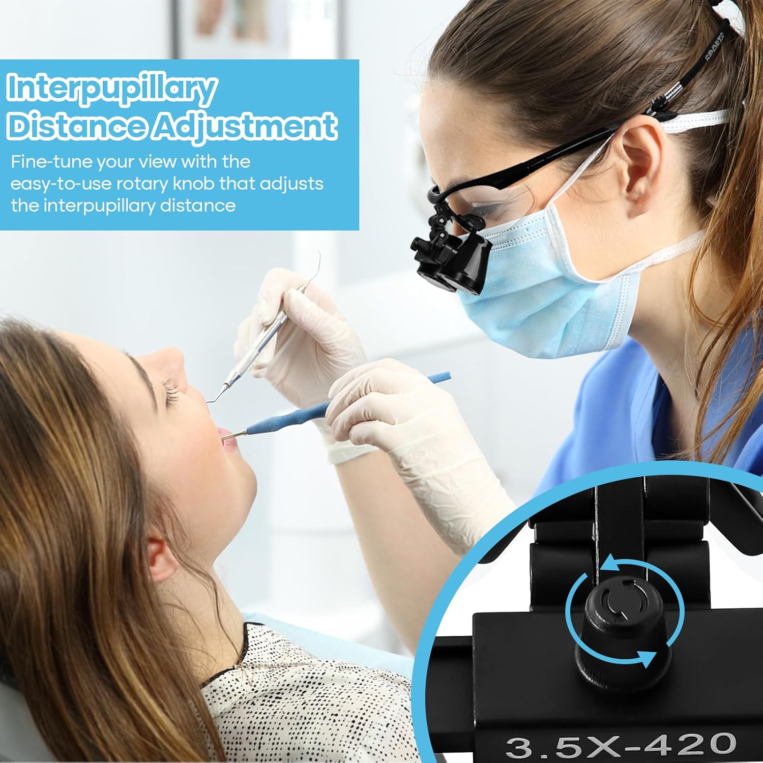 Dental Loupes Magnifier with Light x 3.5