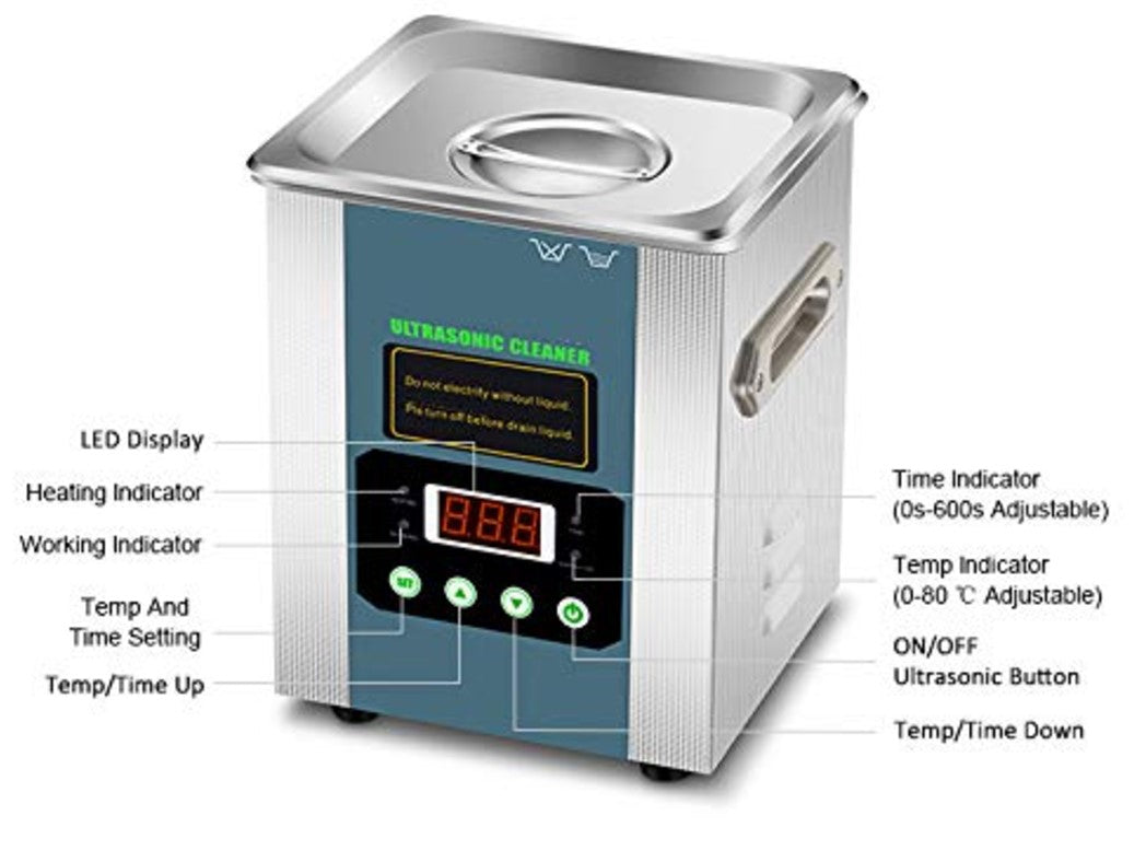 STAINLESS STEEL ULTRASONIC CLEANER 2.0L