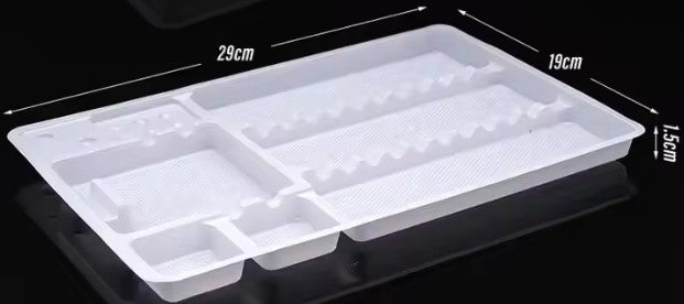 Disposable Plastic Divided Tray - 100 Pcs