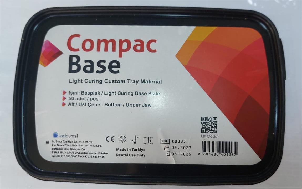 CompacBase Light Curing Base Plate - Bottom/upper Jaw - 50pcs