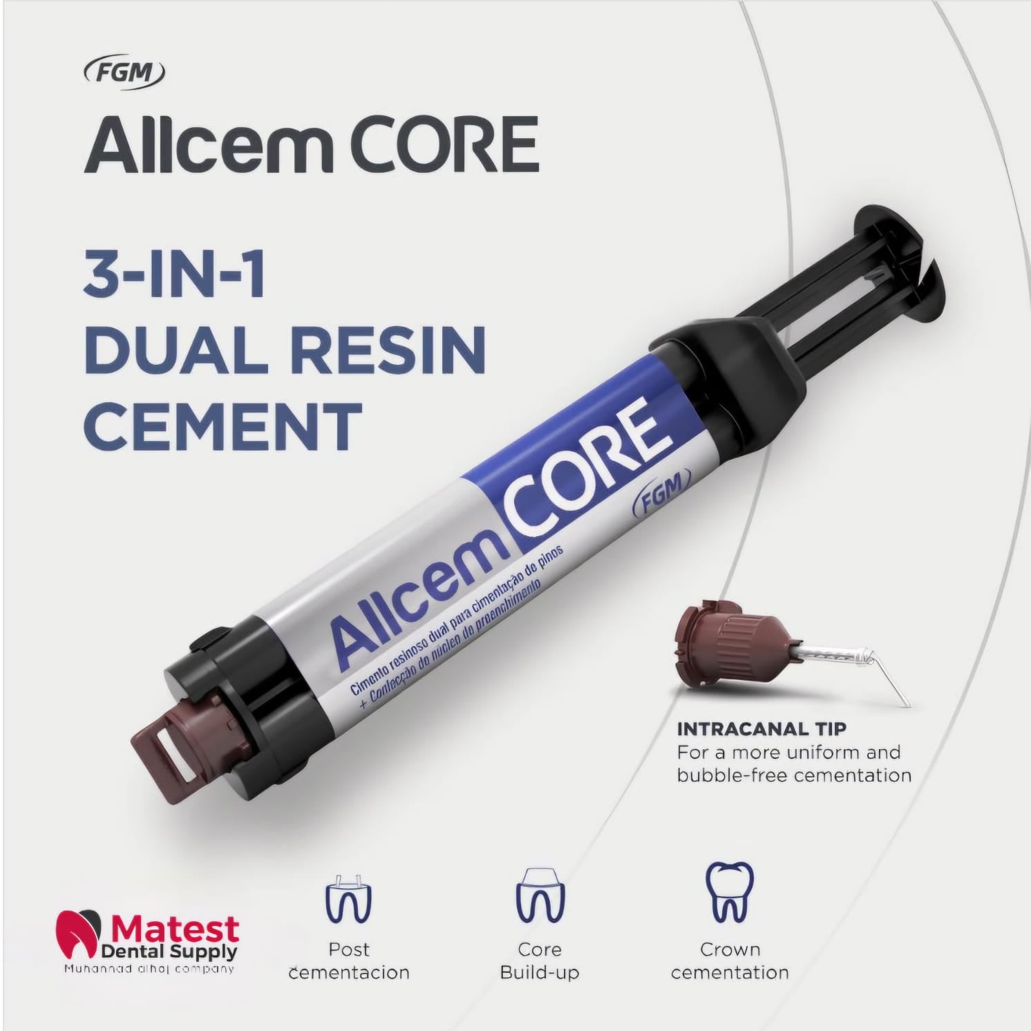 ALLCEM CORE - 3 IN 1 DUAL-CURING RESIN CEMENT