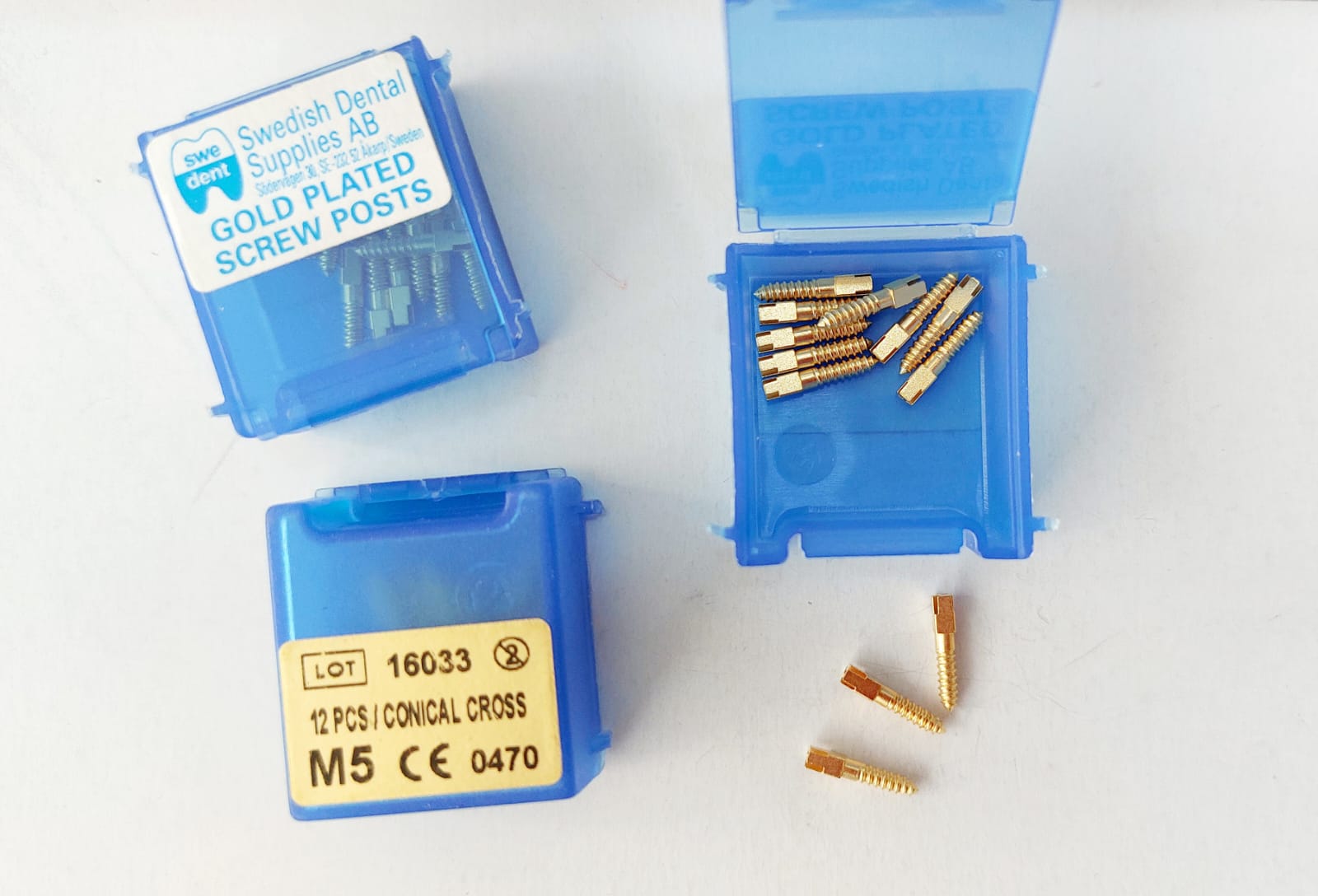 GOLD PLATED SCREW POST - 12PCs