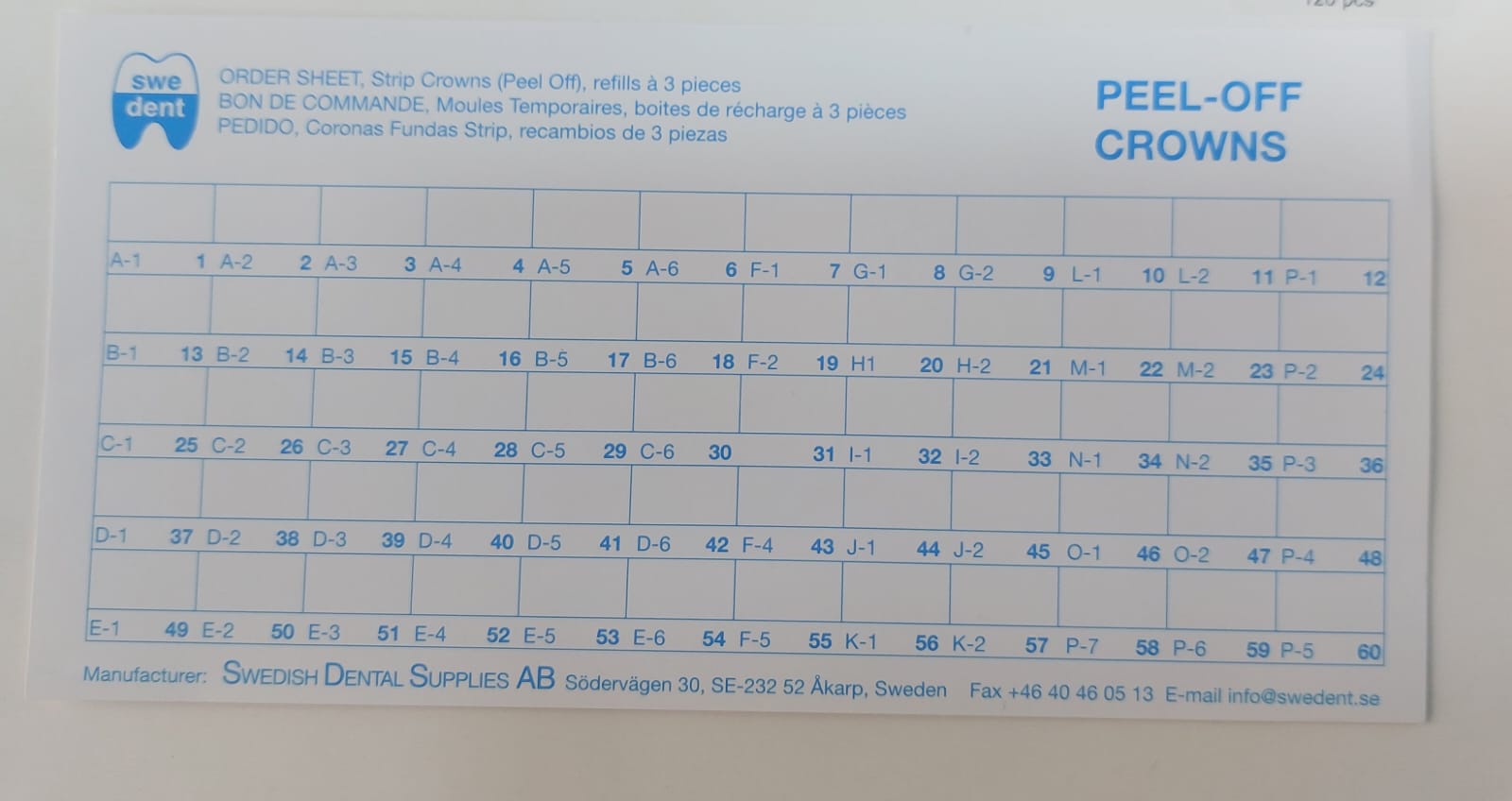 Transparent Peel Off Crown Forms Kit - 2x60 PCs