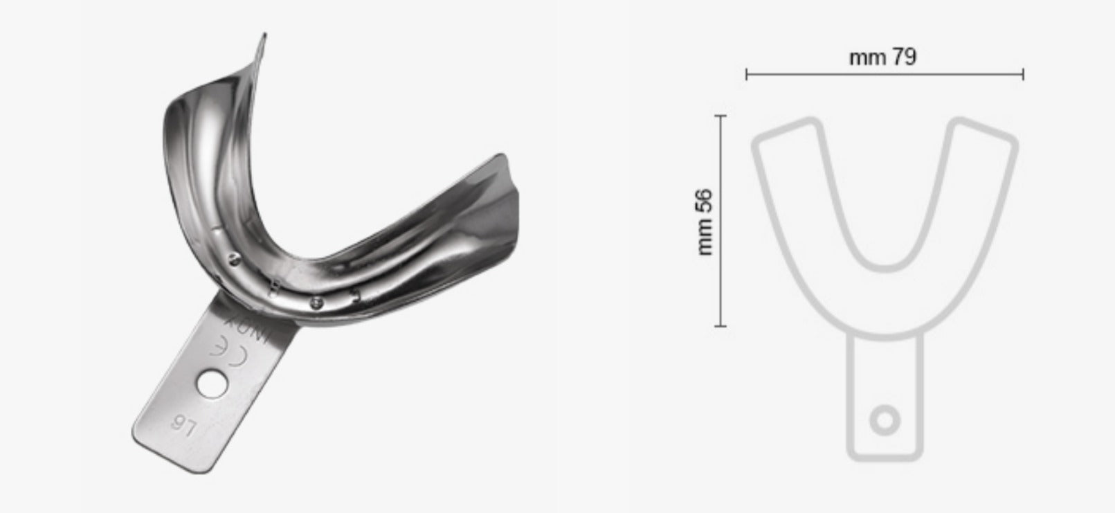 Stainless Steel IMPRESSION TRAY Non-Perforated For Edentulous