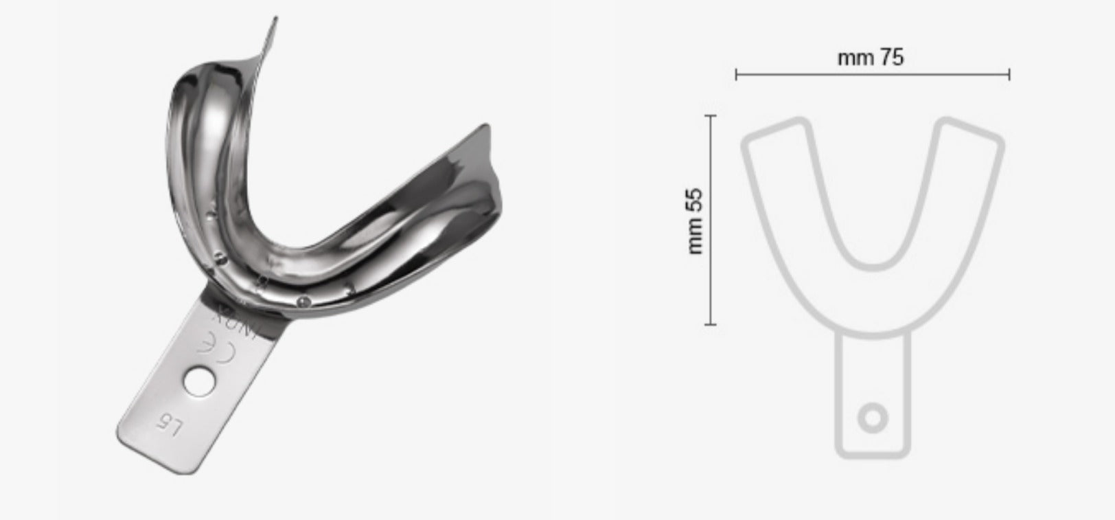 Stainless Steel IMPRESSION TRAY Non-Perforated For Edentulous