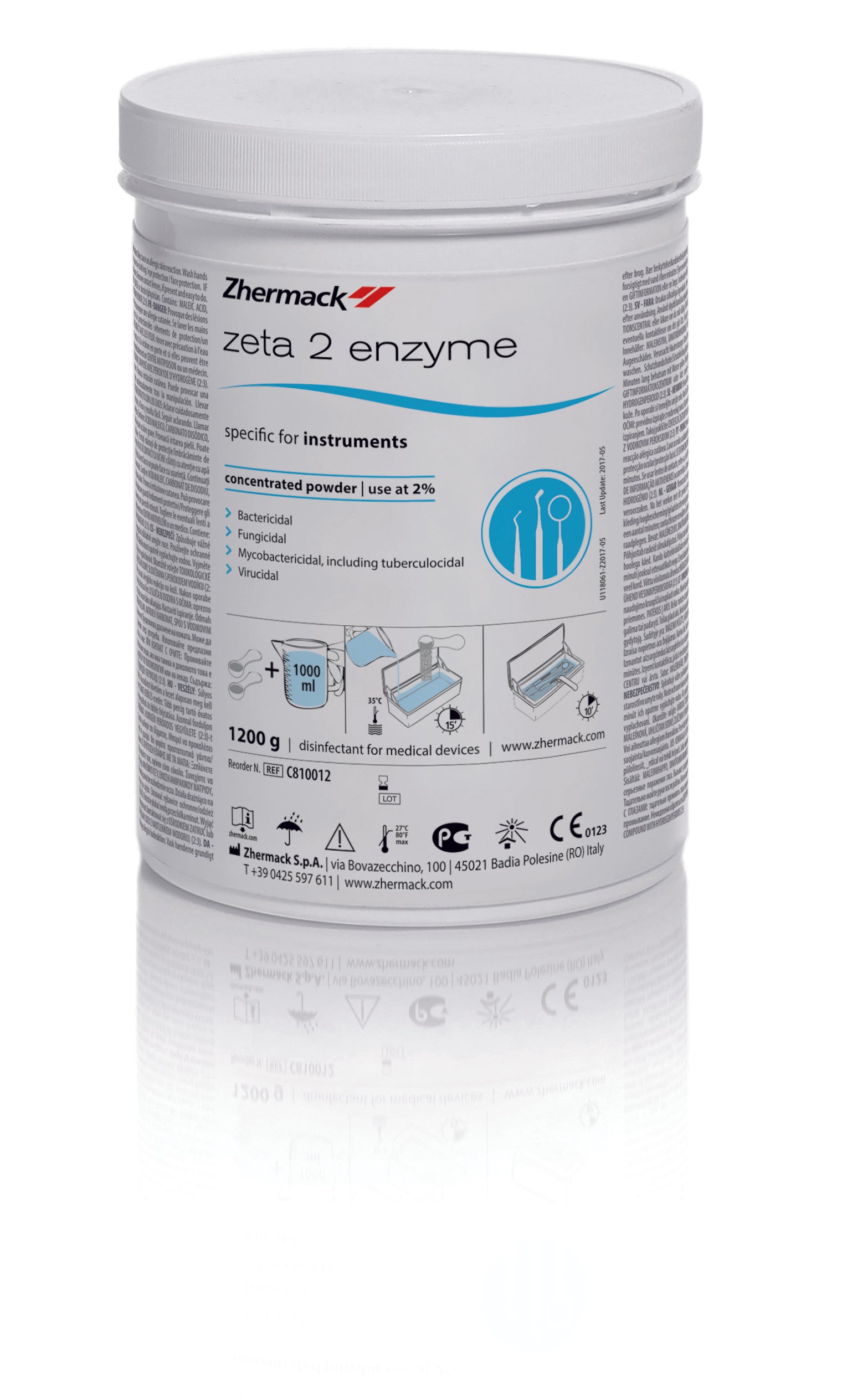 Zeta 2 Enzyme - tri-enzymatic disinfectant and cleaner in powder