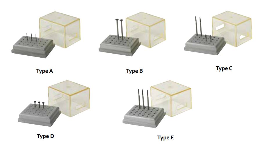 Steri Bur Block With Cover - Burs Holder