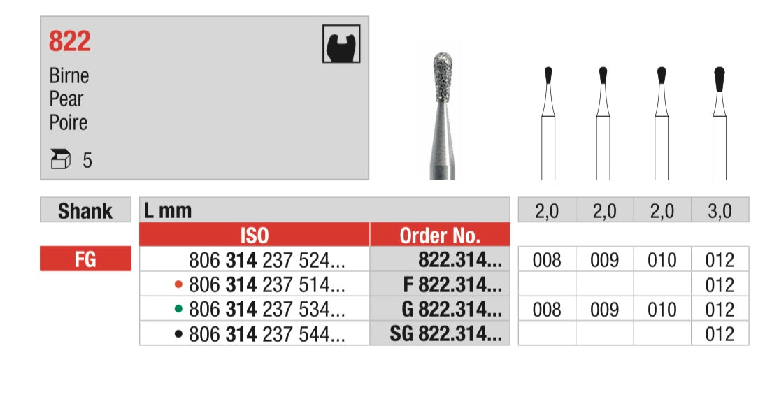 Pear Diamond Bur - ISO 806 314 237