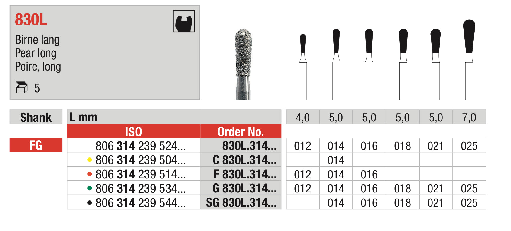 Pear Long Diamond Bur